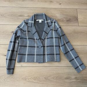 Max Studio Gray Plaid Women's Blazer